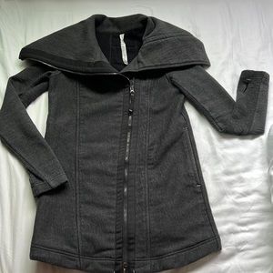 Lululemon Dark Grey Asymmetrical Zipper Coat